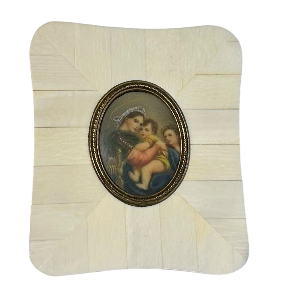 Antique Miniture Portrait Madonna