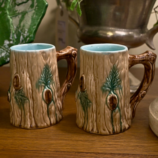 Small Vintage Majolica Mugs