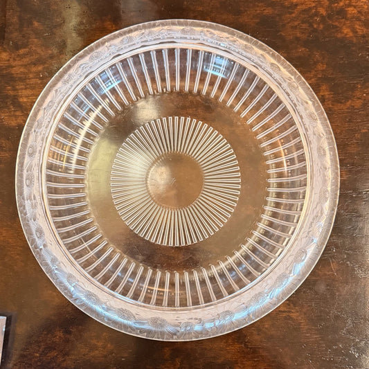 Large French Crystal Bowl "Marguerites" by Lalique