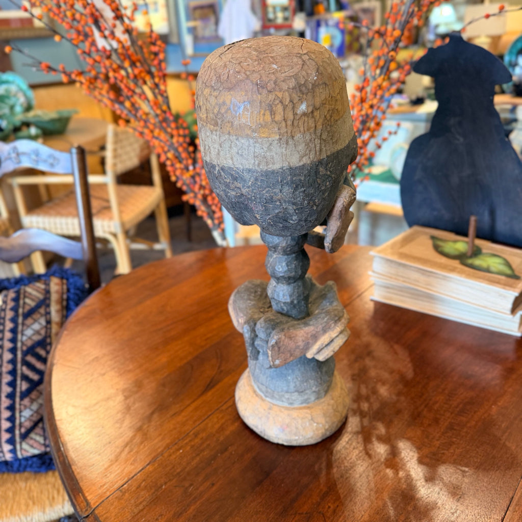 Wood Skkull Statue Vintage Papau New Guinea