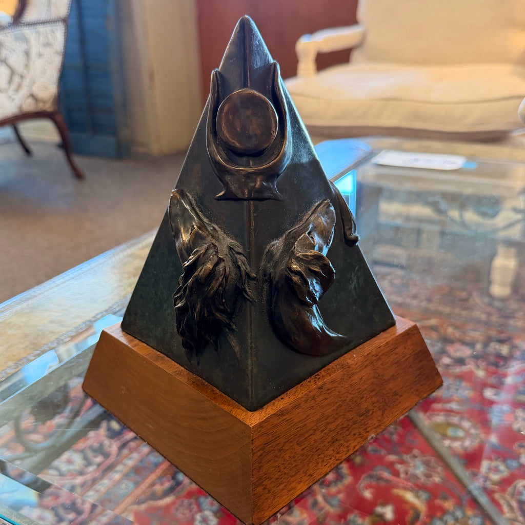 Sculpture Egyptian Pyramid Saluki Dog Motif