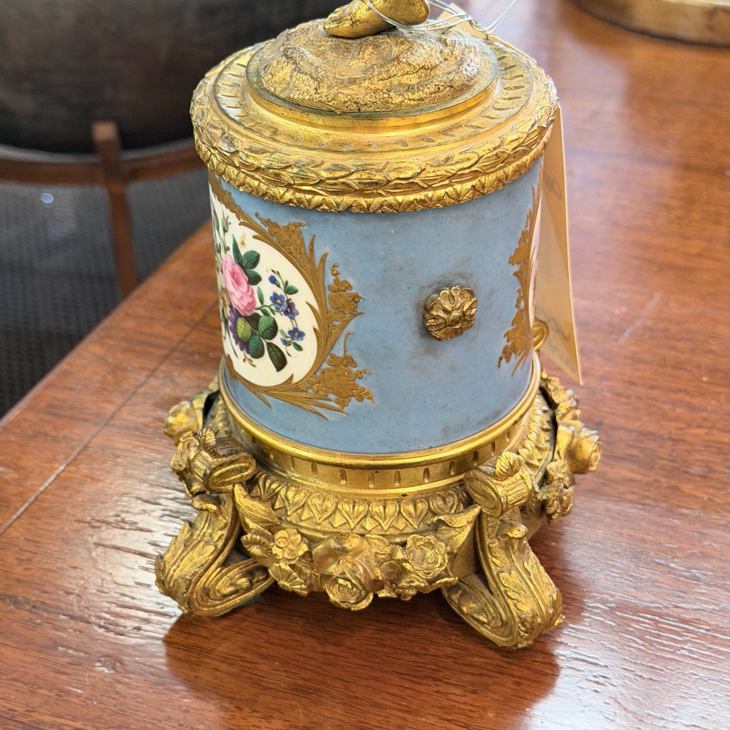 Antique Candleabra Gilt Bronze & Enamel