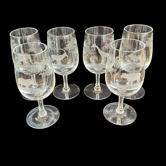 Rowland Ward Big Game Wine Glasses