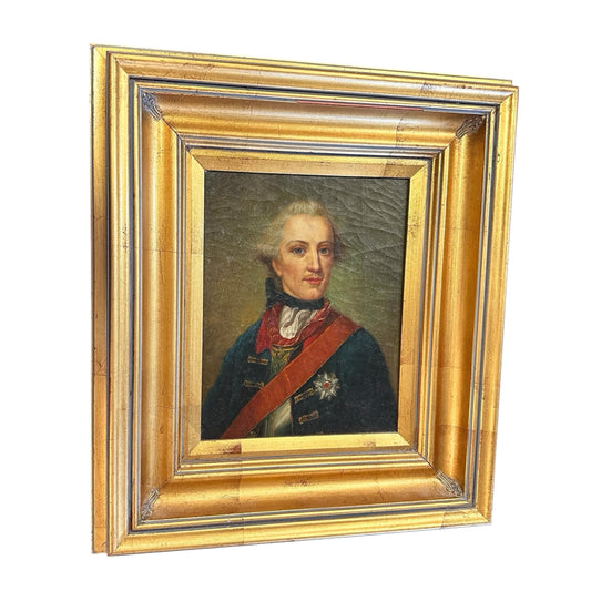 Oil Painting Prussian Soldier Portrait