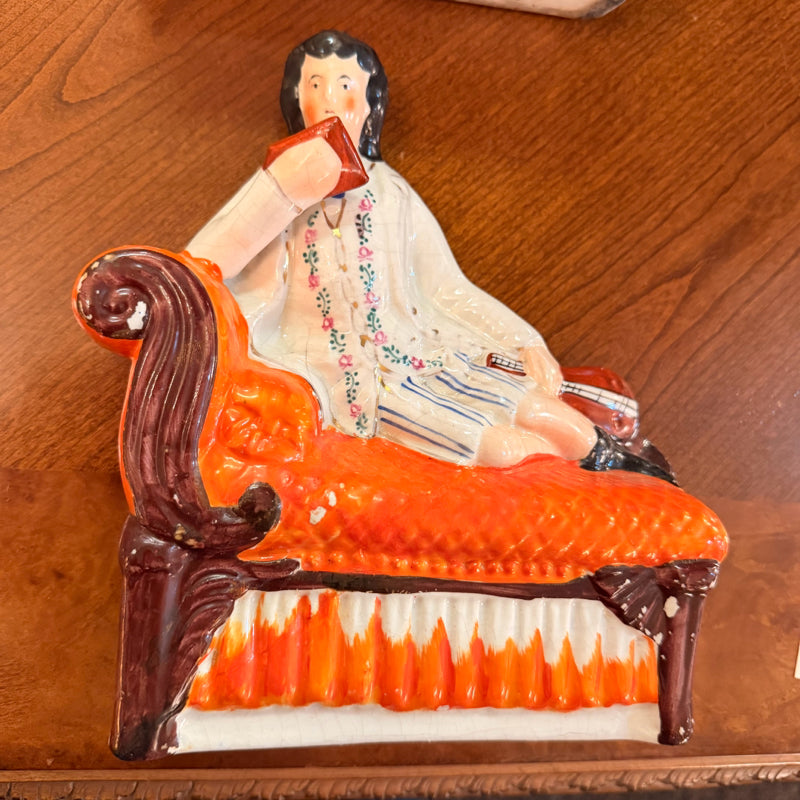 Pair Staffordshire Bookends Statues
