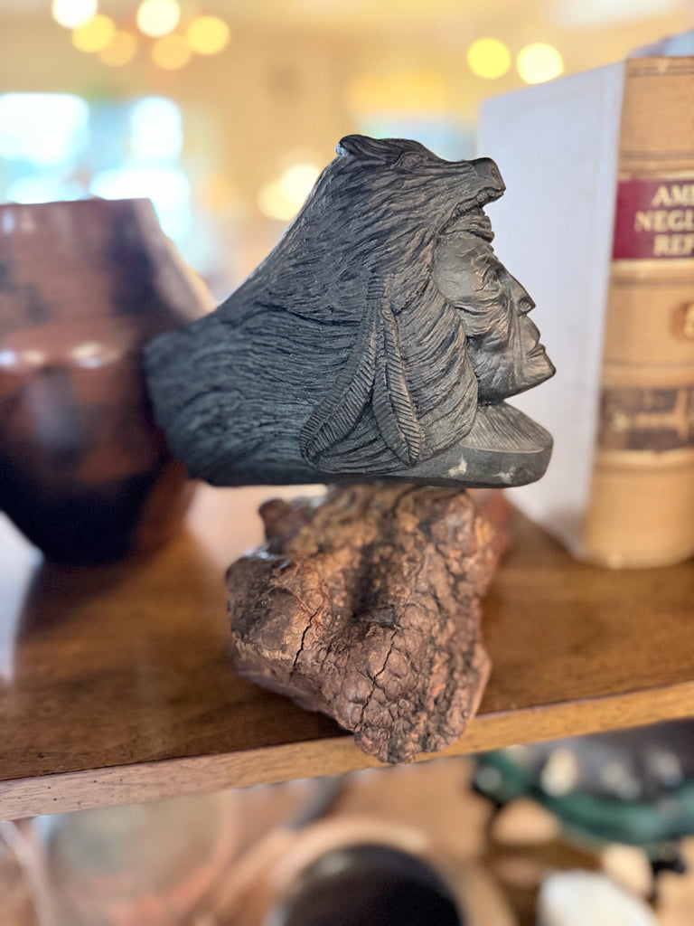 Sculpture Native Bust R. Schroder 1993