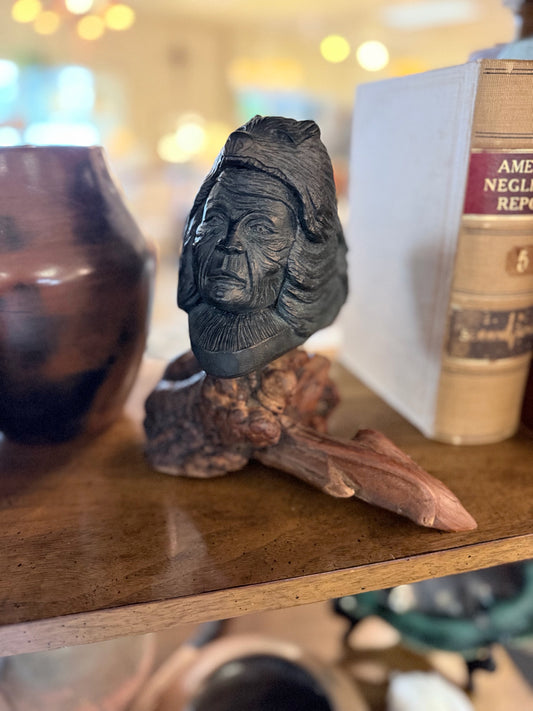 Sculpture Native Bust R. Schroder 1993