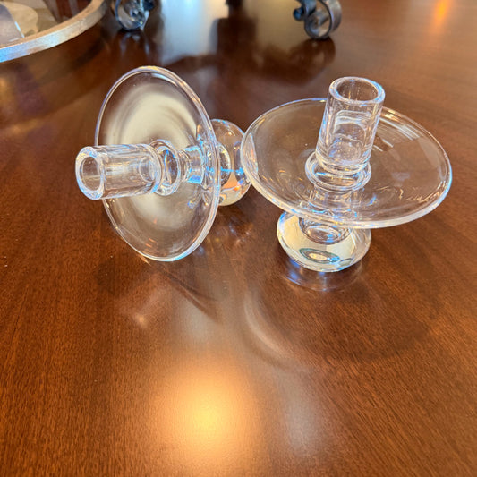 Stueben Glass Candleholders