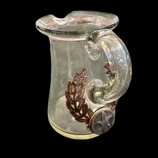 Iron & Handblow Glass Pitcher- Jan Barboglio