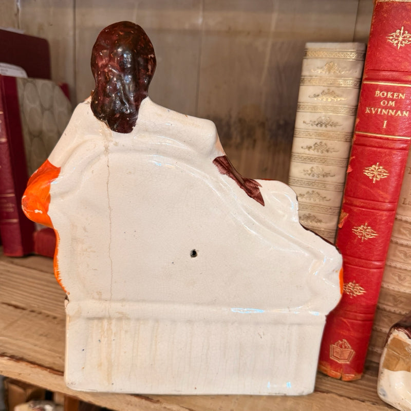 Pair Staffordshire Bookends Statues