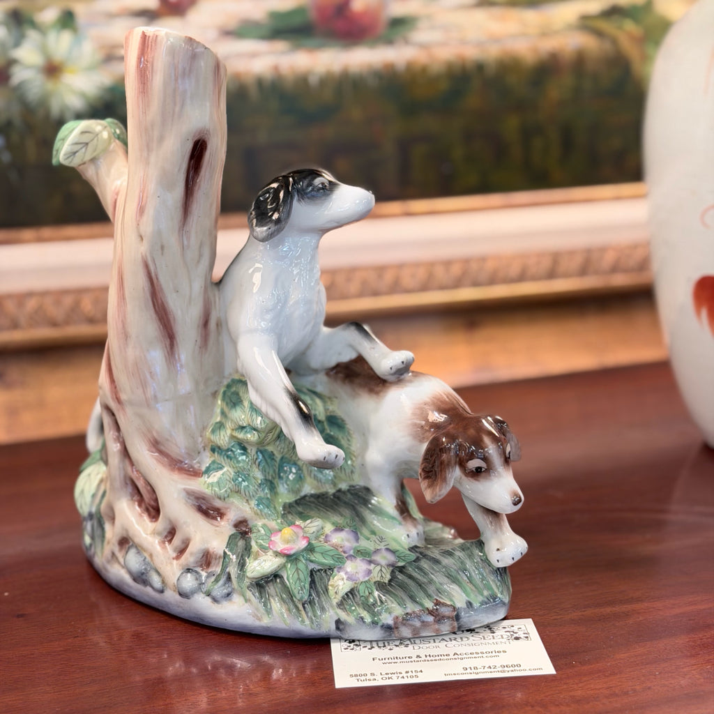 Dog Vase Staffordshire Style