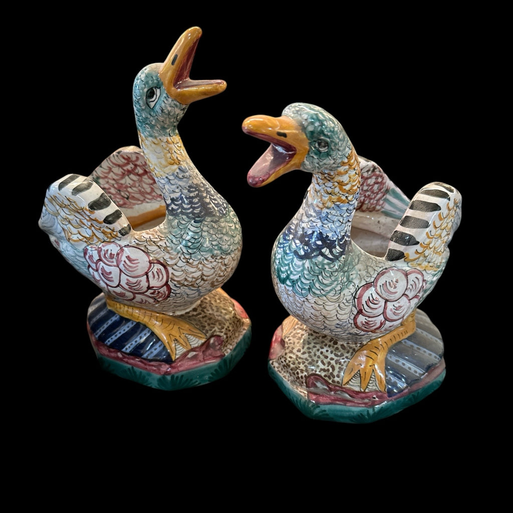 Pair Ceramic Duck Vases