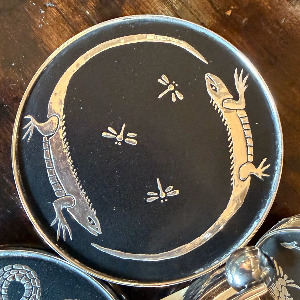 Art Sculpture Coasters Silverplate by Emilla Castillo Set