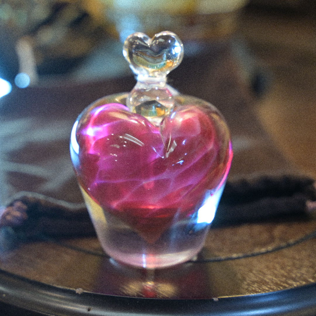 Heart Art Glass Perfume Bottle