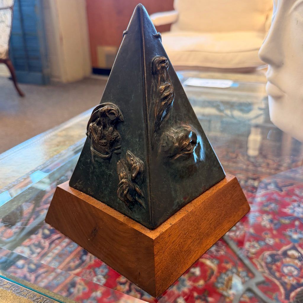 Sculpture Egyptian Pyramid Saluki Dog Motif