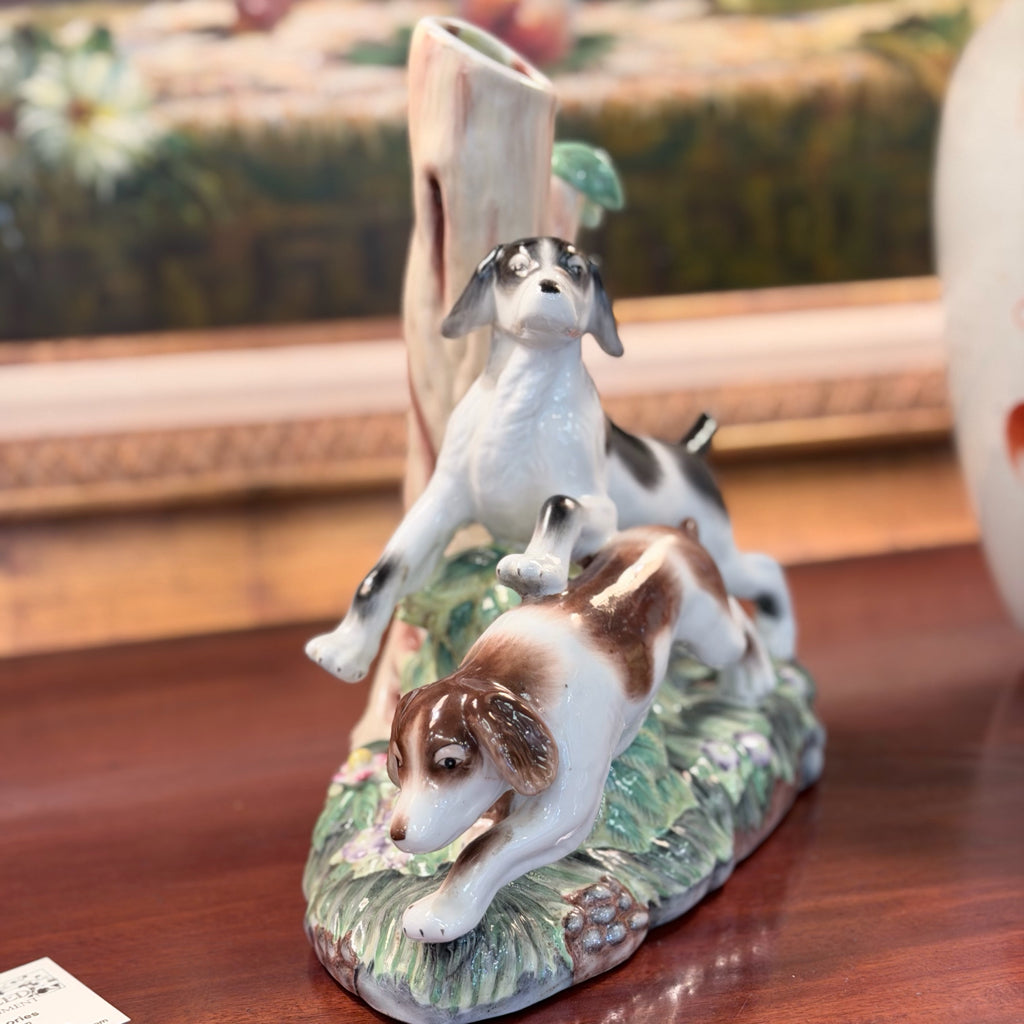 Dog Vase Staffordshire Style