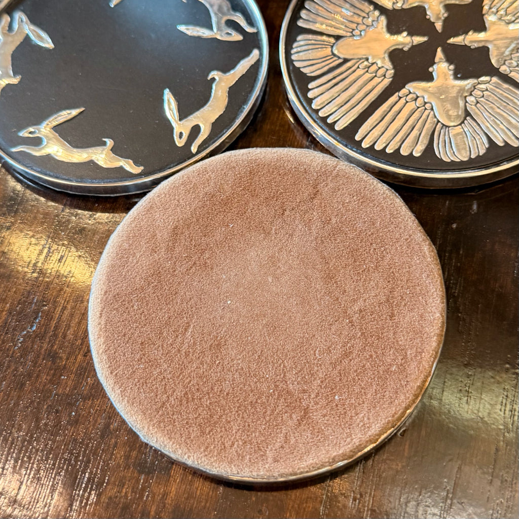 Art Sculpture Coasters Silverplate by Emilla Castillo Set