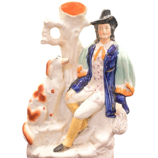 Antique Staffordshire Figurine Spill Vase