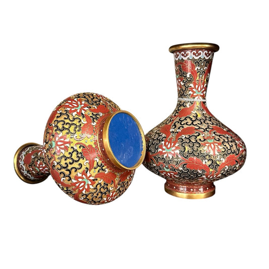 Pair Cloisonne Vases