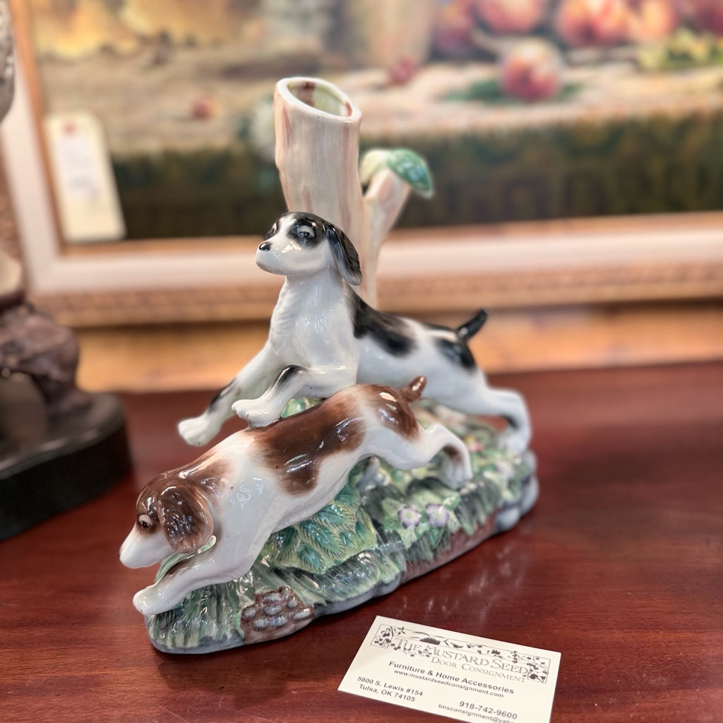 Dog Vase Staffordshire Style