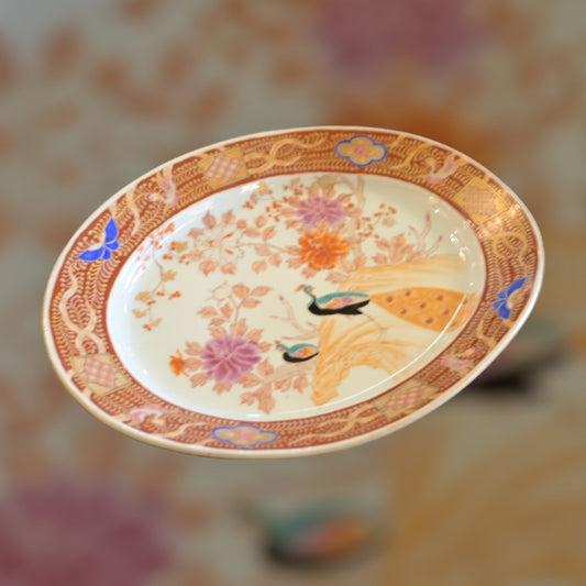 Ceramic Asian Peacock Platter