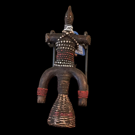 AAfrican Beaded Doll Figurine Rattle